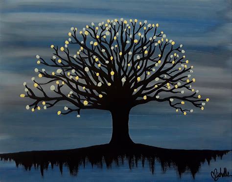 Hanging Shadow Tree Abstract Painting For Sale By Michellemanz