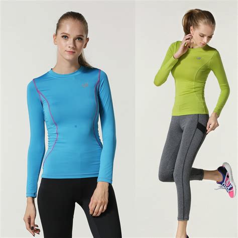 Buy Women Running Clothes Long Sleeve Round Neck