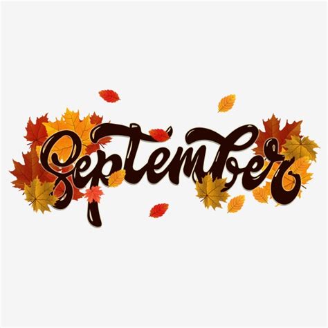 Autumn September Month Font Maple Leaf Design Style September Font