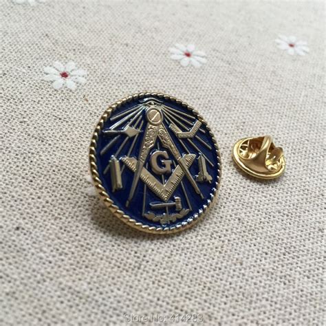 Soft Enamel Masonic Tools Square And Compass With G Round Brooches Free