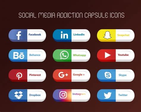 Social Media Capsule Icons Eps Vector Uidownload