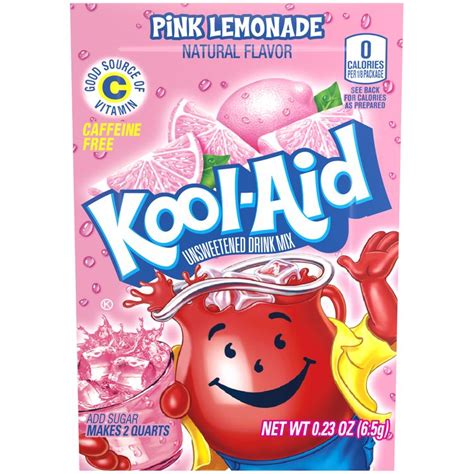 Kool Aid Unsweetened Pink Lemonade Powdered Drink Mix Caffeine Free Reviews 2022
