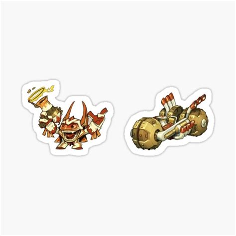 Double Dare Trigger Happy And Gold Rusher Sticker Set Skylanders