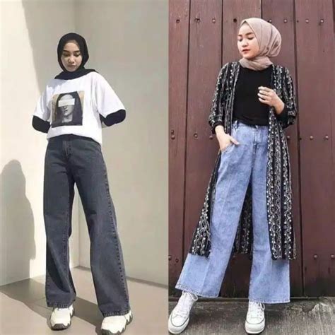 Jual High Waist Celana Kulot Jeans Jeans Kulot Wanita Lia Jeanss Shopee Indonesia