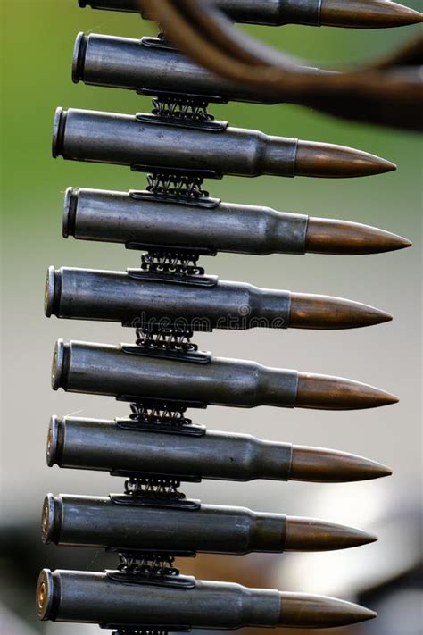 792mm Mauser Bullets In Link For Use In Mg34 Machine Gun Stock Image Image Of Plane Mg42