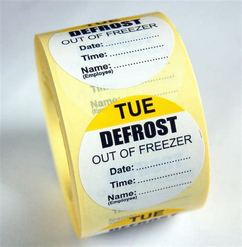 Defrost Labels Tuesday Defrost Labels Printway
