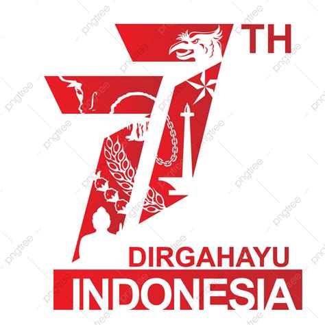 شعار Resmi Hut Ri 77 Dirgahayu Republik Indonesia Png Vektor خلفية