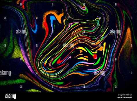 Colorful Abstract Acrylic Painting Natural Dynamic Mixture Of Oil