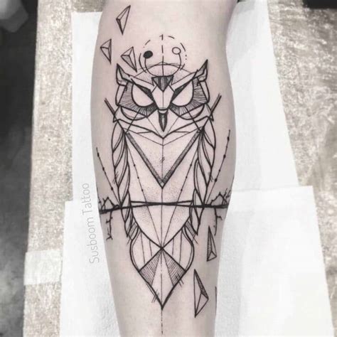 Owl Geometric Tattoo Images