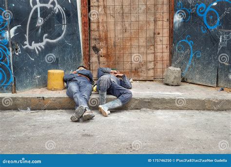 Workers Sleeping On A Construction Site Editorial Image Image Of