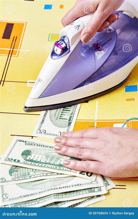 Ironing Dollars Banknote Money Laundering Stock Photo Image Of Cash