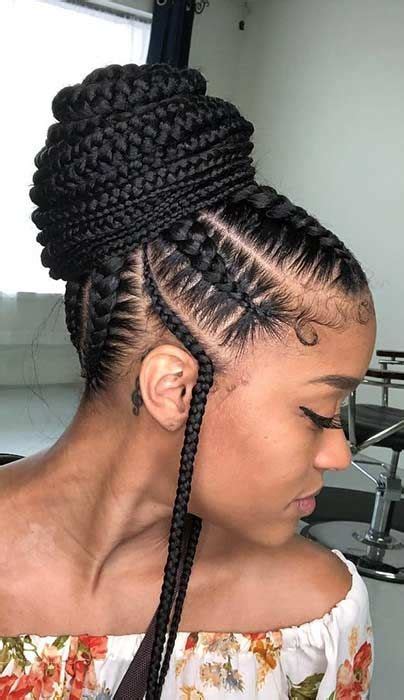 25 braid hairstyles with weave that will turn heads stayglam braided bun hairstyles braids