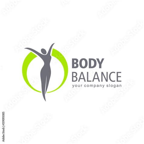 Fitness And Wellness Vector Logo Design Body Balance Stock Vector