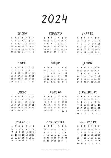 Calendarios De 2024 Para Imprimir Calendarios Y Planificadores Para