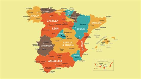 Each of the stripes represents one year. Mapa de la división de España en comunidades autónomas