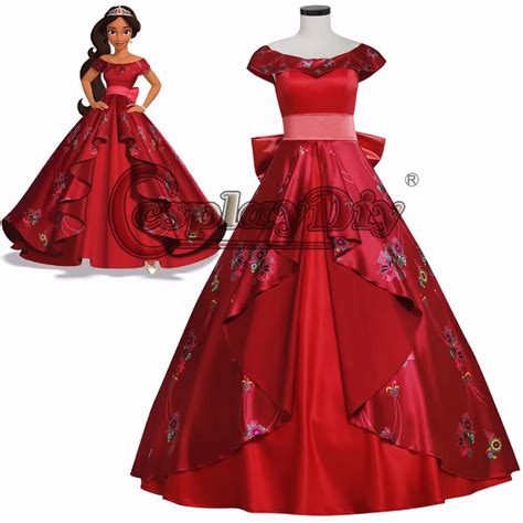 Elena Of Avalor Princess Elena Cosplay Costume Red Luxury Fancy