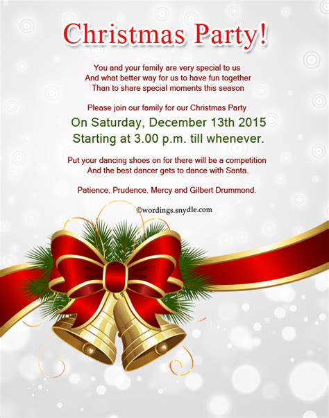 Christmas Party Invitation Wordings Wordings And Messages