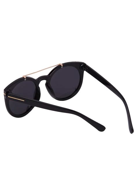 Black Lenses Top Bar Oversized Round Sunglasses Sheinsheinside