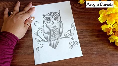 How To Draw An Owl Easy Owl Drawing Step By Step With Only 1 Pencil
