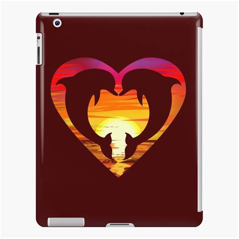 Love Dolphins Sunset Heart Ipad Case And Skin By Pepomintnarwhal