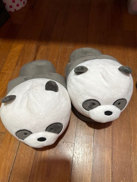 Panda Slides We Bare Bears Mens Fashion Footwear Casual Shoes On