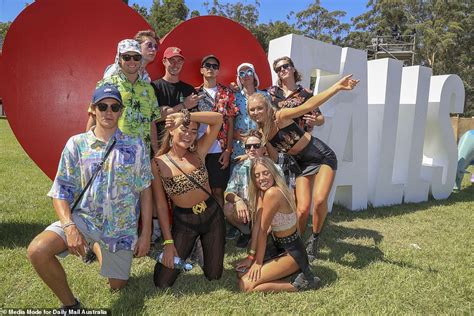 Glammed Up Revellers Celebrate At Byron Bays Falls Festival As They Prepare To Bid Farewell To