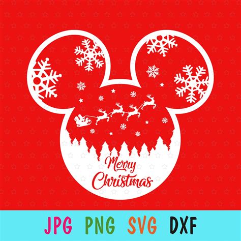 Mickey Merry Christmas Svg For Cricut Disney Christmas Etsy