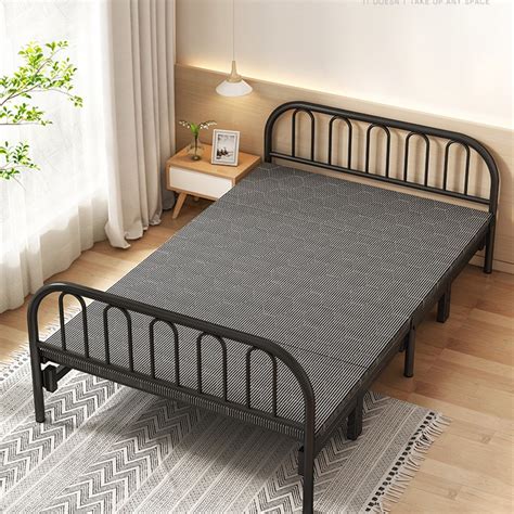 Katil Besi With Mattress Foldable Single Queen Bed Frame Katil Bujang