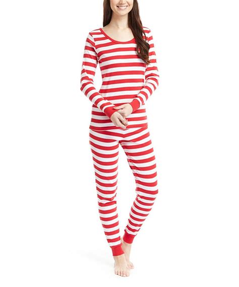 Take A Look At This Red And White Stripe Pajama Set Women Today Pajama Set Women Red And