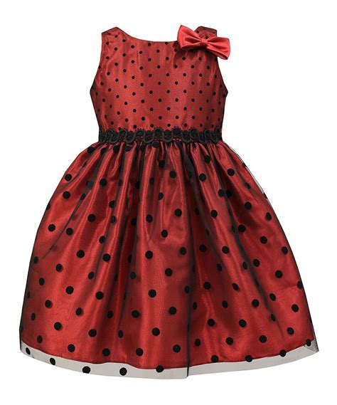 Red And Black Polka Dot Bow Dress Girls Toddler Girl Dresses Red