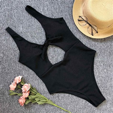 Muxilove 2019 New Sexy Cut Out One Piece Swimsuit Black Bathing Suit Swim Wear Women Swimwear