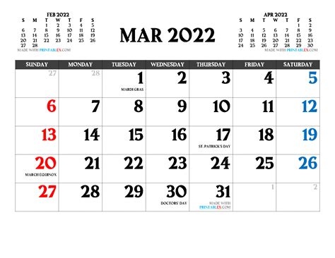 Free Printable 2022 Monthly Calendar With Holidays Free Printable