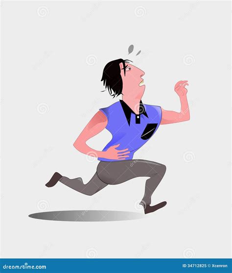 running man stock vector illustration of fast fear 34712825