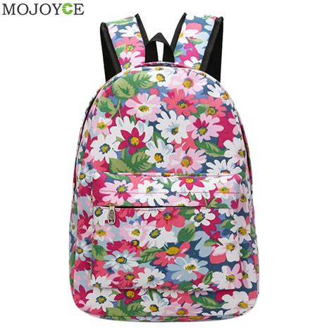 New Canvas Backpack Leisure Flora Printing Backpack Rucksack Flower