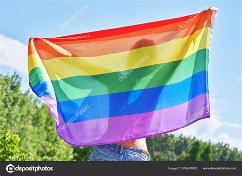 Naked Woman Wearing Lgbt Flag Stock Photo By Macniak 506479902