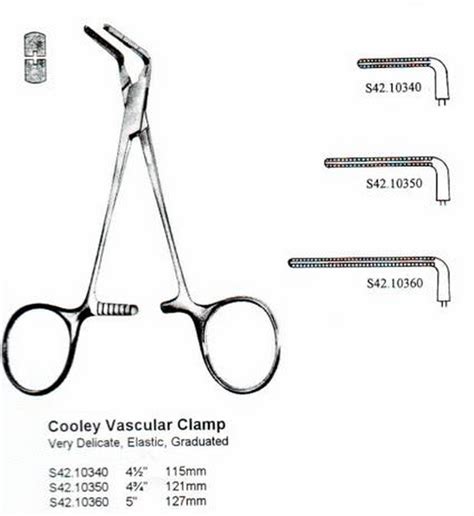 Cooley Vascular Clamp Very Delicate Graduated 475 121mm Surgical