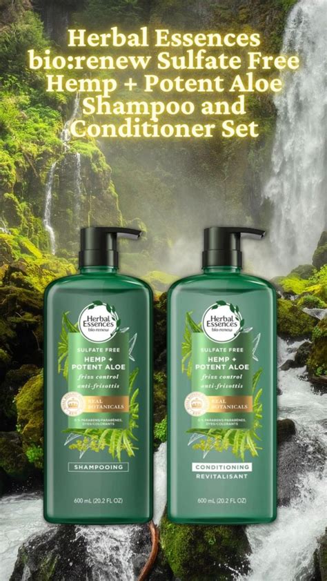 Herbal Essences Biorenew Sulfate Free Hemp Potent Aloe Shampoo And