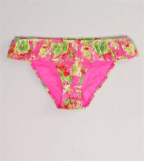 Ae Ruffled Floral Bikini Bottom Floral Bikini Bottoms Skinny Girls