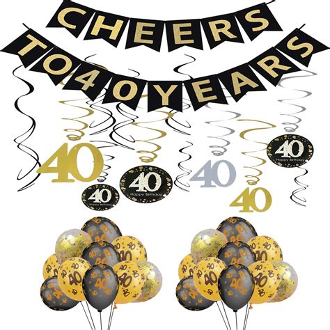 Buy 40th Birthday Party Decorations Kit Cheers To 40 Years Banner
