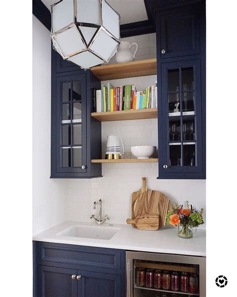 While neutral paint colors still hold as the standard, bolder colors are starting to take center stage. Butlers Pantry with hale navy paint | Bathroom remodel ...