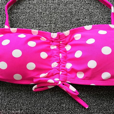 Dot Print Meisje Badpak Kinderen Halter Top Meisje Bikini Set Padded