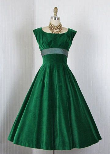 1950s Dress Vintage 50s Dress Emerald Green Velvet Party Etsy