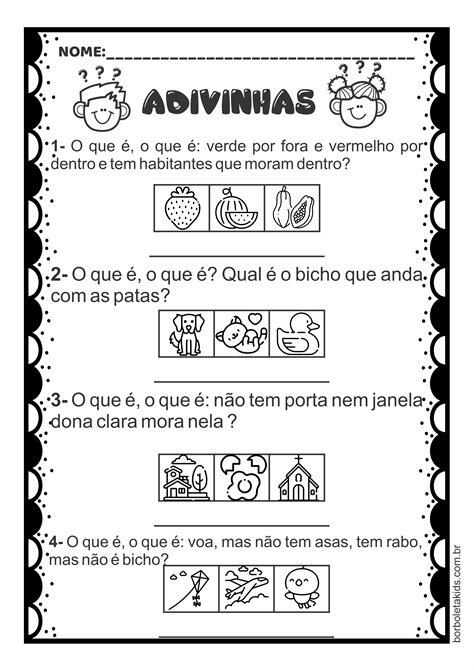 Atividades De Adivinhas Educação Infantil 1