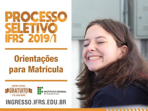 Processo Seletivo 20191 Matrículas Da 1ª Chamada Nos Dias 14 E 15 De Janeiro Campus Alvorada