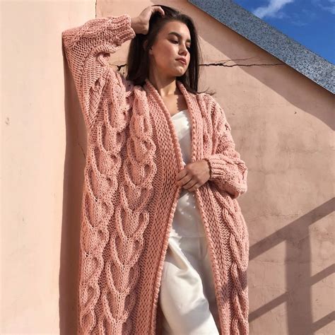 Oversize Pink Cardigan For Women Long Cardigan More Colors Etsy In