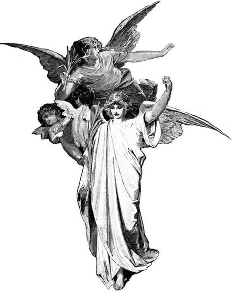 Biblical Angels Black And White Art Angel Drawing