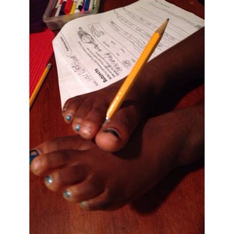 Girl Doing Homework With Her Foot Toes They Dont Do Homew Flickr