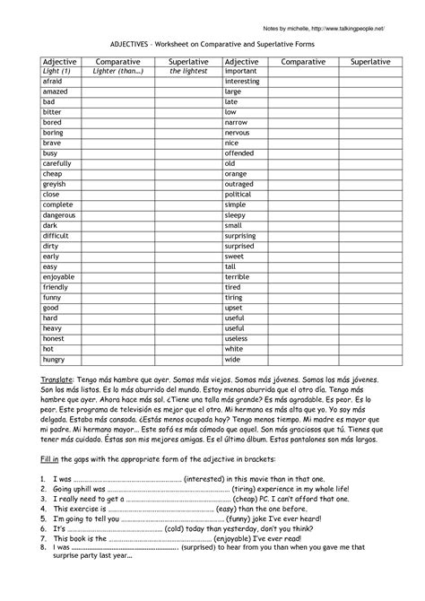 Learn comparatives and superlatives in english with esl when we want to compare two or more nouns using adjectives, we use the comparative and superlative forms of the adjective to show the. 16 Best Images of Adjectives Exercises Worksheets ...
