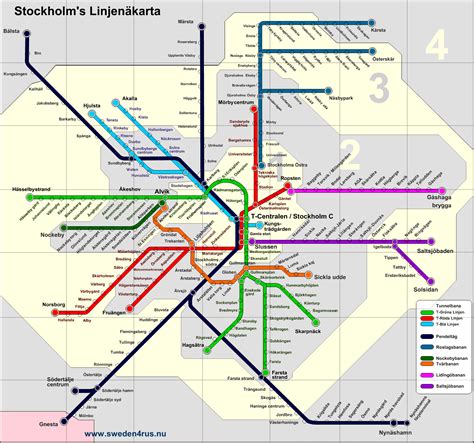 Detailed Metro Map Of Stockholm City Stockholm City Detailed Metro Map