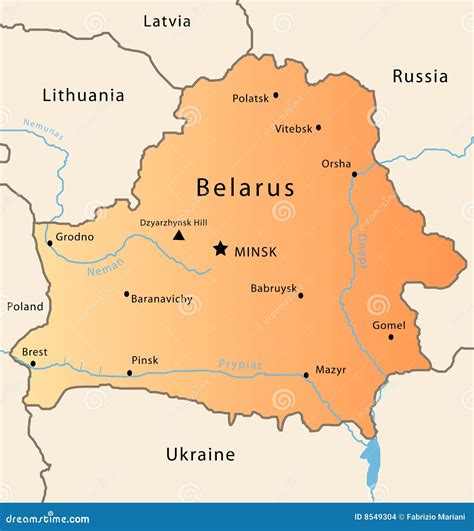 Belarus Karte Belarus Politische Karte Lizenzfreies Foto